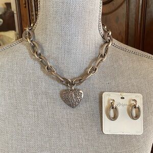 Brighton Silver Chain Necklace with Heart Pendant